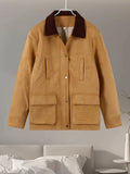 Street PU Leather Bomber Jacket Women Zipper Stand Collar Pocket Loose Vintage Full Sleeve Coat Female 2025 Autumn Lady Outwear