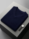 Autumn Winter Men's Wool Vests V-neck Sleeveless Pullover Sweater 100% Merino Wool Knitted Basic Smart Casual Cashmere Waistcoat